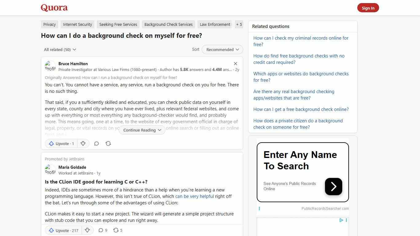 How to do a background check on myself for free - Quora