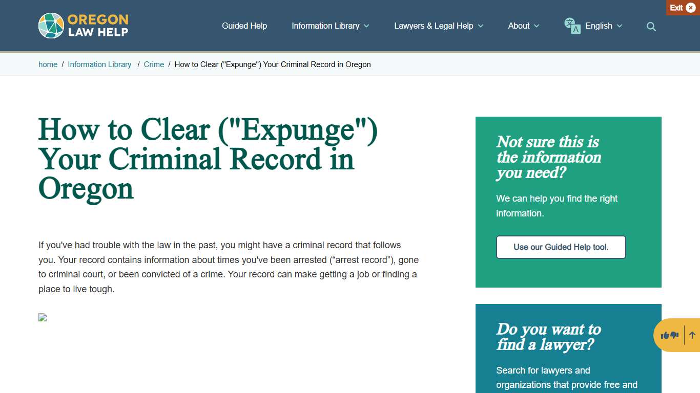 How to Clear ("Expunge") Your Criminal Record in Oregon | Oregon Law Help